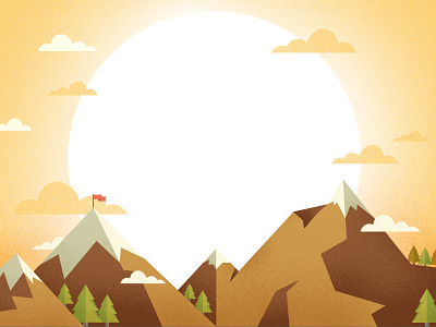 Sunset at the Mountains Illustration banner course header illustration landing page mountains sun sunset texture