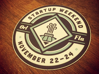 Startup Weekend Sticker badge branding design startup weekend orlando startupweekend sticker