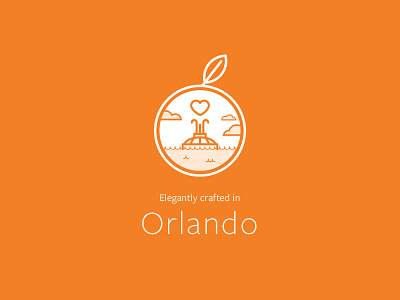 Elegantly Crafted in Orlando elegant flat lake eola orange orlando playoff vector