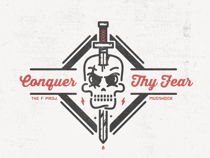 Conquer Thy Fear Badges badges design fear skulls vector