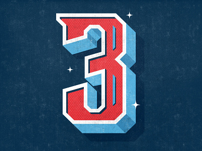 Three 3 blog design illustration number texture type