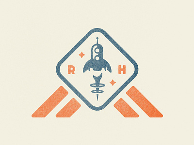Logo Badge from Space badge comp logo rocket space take off texture vintage