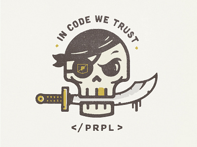 In Code We Trust design illustration skull sticker texture vector