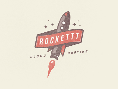 Rockettt Cloud Hosting brand branding cloud design hosting logo rebrand rocket space texture