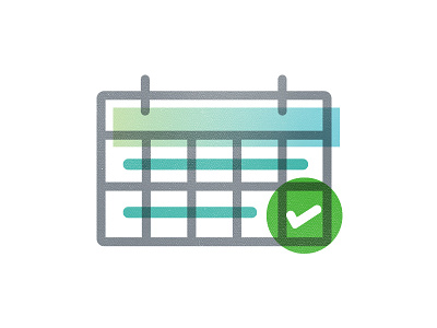 Projects Icon calendar check mark done gradient icon illustration projects schedule success