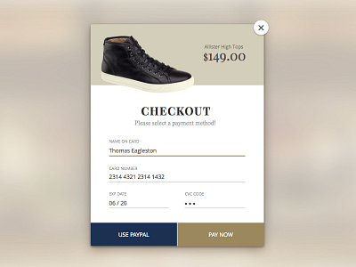 Credit Card Checkout 002 card checkout credit card daily ui design pay sneakers ui widget