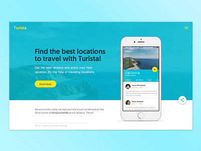 Landing Page 003 above the fold app dailyui google iphone landing page material design minimal traveling ui
