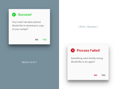 ( Error / Success ) 011 austin card dailyui design error fail material design message mudshock success ui