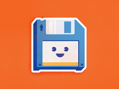Remember him? cute design disk happy icon illustration remember save save disk slap! stickers sticker work