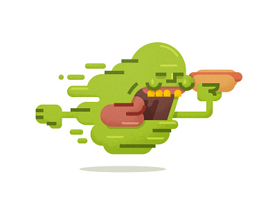 Slimer austin design ecto 1 flying ghost ghostbusters hot dog illustration mudshock slime slimer textures