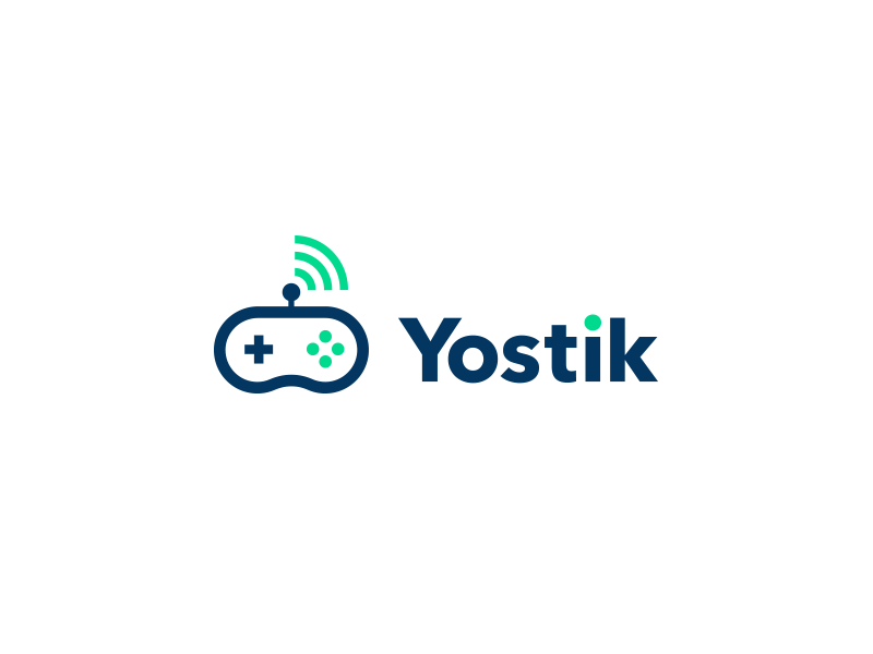 Yostik Logo super nes wifi signal controller video games bot messenger brand branding logo yostik