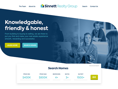 Marketing Site Design – Sinnett Realty landing-page marketing-site web-design