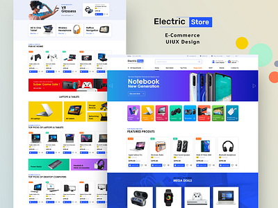 Electric Store Landing Page ecommerce electric electronics interaction landing page market online shop shopping ui website