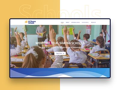 Al Shayaa Schools design interaction interface landing page ui ux