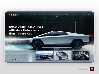 Tesla Cyber Truck | Landing Page cyber design interaction interface landing landing page tesla truck ui ux webdesign website