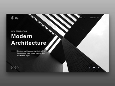 Modern Architecture covers design header interaction interface landing page ui ux web web design website