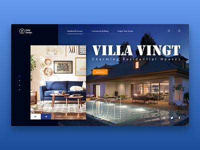 Villa Vingt branding cover design header interaction interface landing landing page ui ux web web design website website concept websites