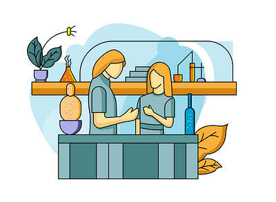 Scientific Laboratory Flat Illustration