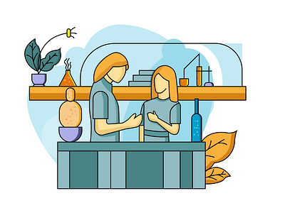 Scientific Laboratory Flat Illustration