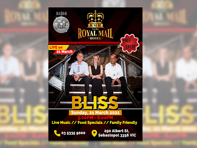 Royal Mail Hotel Live Show Flayer Design