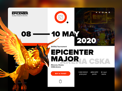 Epicenter Major website and tickets design