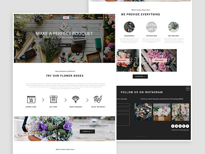 Flower Boxes Home Page design landing page layout ui web page website