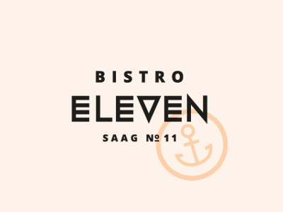 Bistro Eleven anchor black branding color icon illustration logo type typografie white