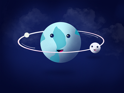 Planet 2d animation banner clean design design graphic graphicdesign illustration planet procreate world