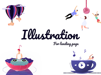 Music Illustrations 2d animation art banner clean design design graphic graphicdesign illustraion illustration illustrator logo procreate