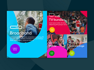 eir.ie - Home Products Strip eir home page kooba landing layout mobile rebrand responsive website