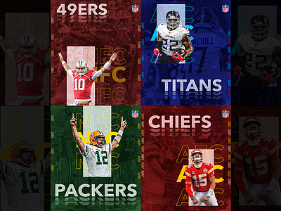 NFC/AFC winners design editing nfl photo photoshop playoffs sports typography