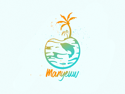 Manyeuw KKN PPM UGM 2020 dolphin logo logo design sea tropical