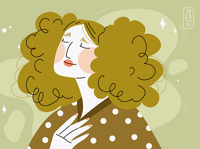 curly curly hair fashion illustration women