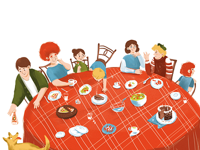 Illustration for children book book celebrate kids table