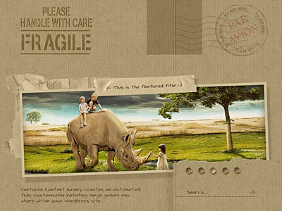 Fragile - WordPress Theme cardboard carton css3 featured grunge header html5 layout paper stamp tape theme web web design website wordpress