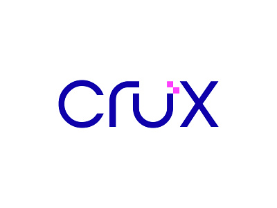 CRUX design lettermark logo modern pixel rounded typo typogaphy wordmark
