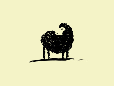 BlackSheep black sheep fluffy handdrawn lamb sheep sketch vintage wool