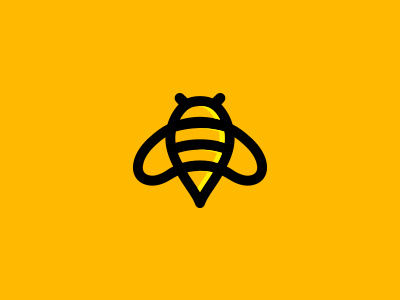 Honey Bee animal bee bee hive bee logo brand bug honey honeybee honeycomb icon illustration insect logodesign logomark minimal modern symbol yellow logo