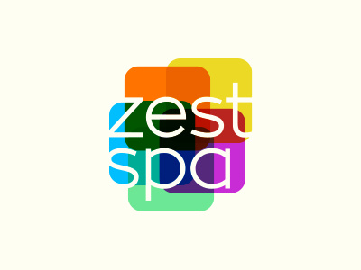 Zest Spa typographic transparent colorful spa