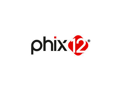 Phix12 12 digit lettermark logo design media logo number text typeface typogaphy