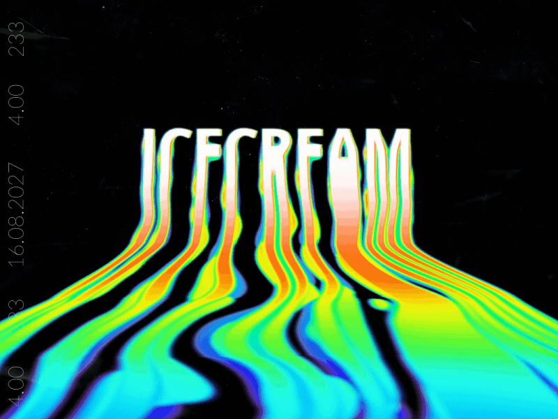 Icecream Liquid text after effects animation gif icecream liquid loop motion rainbow text