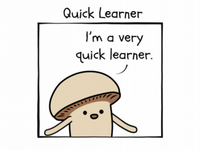 Quick Learner (@mushroommovie) after effects animation character creative gif illustration motion mushroom mushroommovie