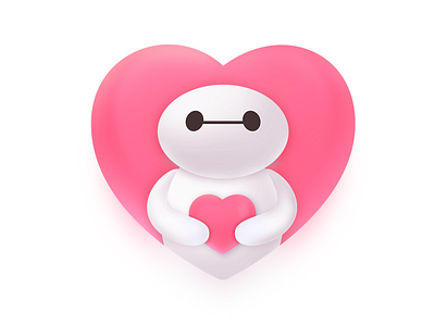 Baymax love gift icon love present realistic