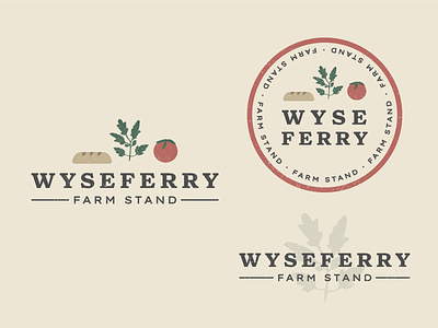 Wyseferry Farm Stand badge badge logo brand brand design brand identity branding bread design farm illustrator logo logo design plant plants texture typogaphy vector vegetable veggies