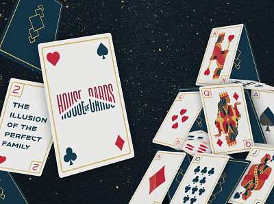 House of Cards: The Illusion of the Perfect Family Pt. 2 ace brand branding design gold house of cards illustration illustrator jack king logo photoshop playing cards queen typography vector