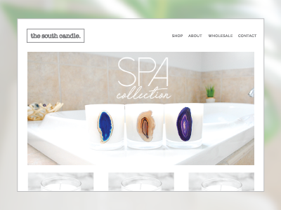 Spa Collection - The South Candle photography website design