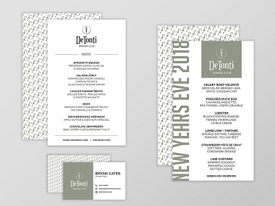 De Tonti Dinner Club Business System brand branding businesscard businesscarddesign design dinner dinner club illustration illustrator logo logo design logo design concept menu menu design mobile al typography vector