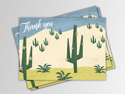 Cactus Bloom Thank You Card Design