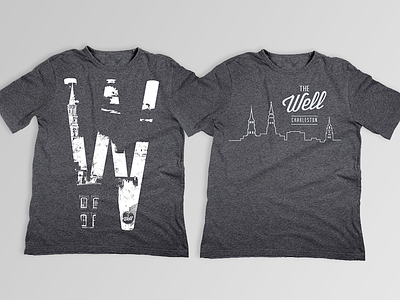 The Well T-Shirt Design brand charleston cityscape design downtown illustrator skyline south carolina t shirt design the well tshirt type typography vector