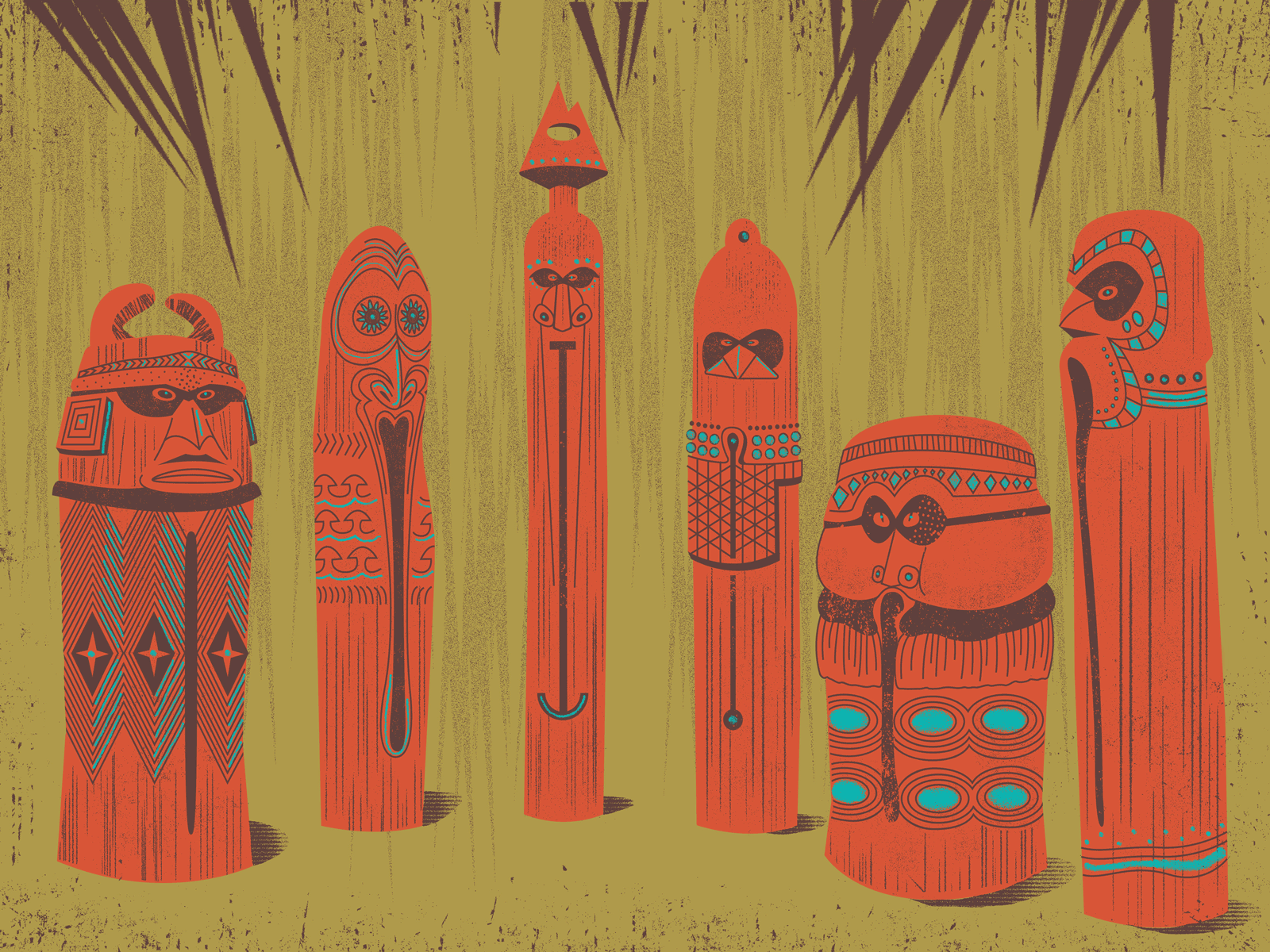 Enchanted Tiki Gods by Andrea Pejack on Dribbble